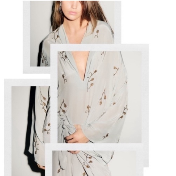 NWT Zara Limited Edition Embellished Jewel Top Gray LG - Picture 14 of 14